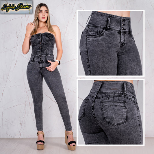 Conjunto Jeans + Top tipo Corsé Ref: 4008